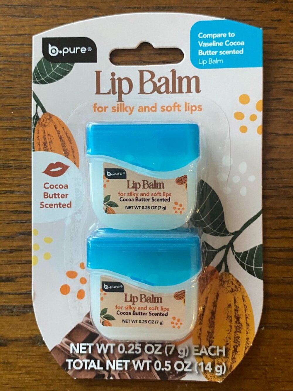 3/$10 b.pure COCOA BUTTER  Lip Balm Pack